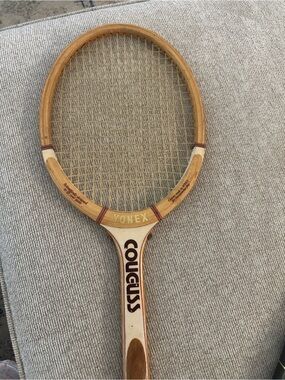 Yonex Vintage Wooden Tennis Racket in Natural Wood and Cream